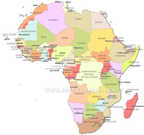 Labeled Political Map Of Africa With Capitals Best Map Collection