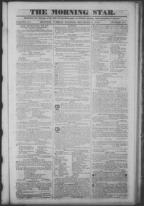 The Morning Star. (Houston, Tex.), Vol. 4, No. 430, Ed. 1 Tuesday