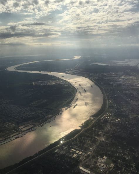 Aerial View Of The Mississippi River New Orleans Louisiana River