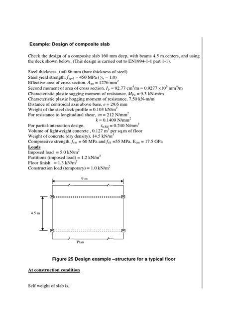 Design Of A Composite Slab Using Profiled Steel Sheeting Pdf Beam