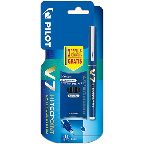 Pilot V7 Refillable Liquid Ink Rollerball 3 Refills Blue