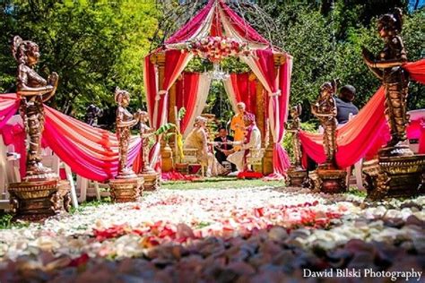 Ceremony Chuppah Indian Wedding Decor Wedding Design