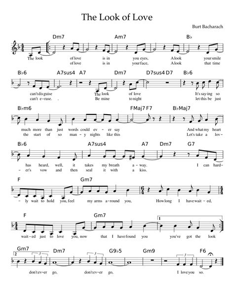 The Look Of Love Sheet Music For Flute Solo
