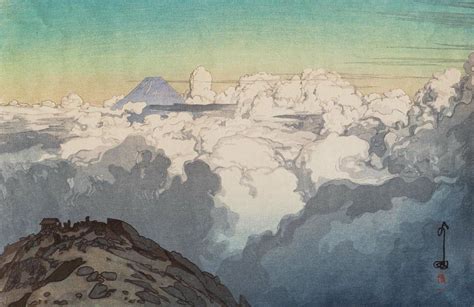 Painting Of Mountain Covered In Clouds Yoshida Hiroshi Artwork
