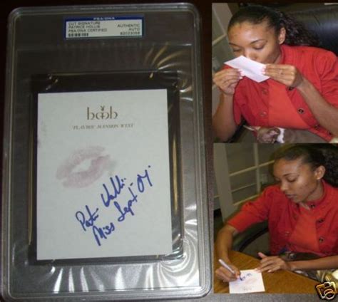 Patrice Hollis Signed W Lip Print Kiss Playboy Hugh Hefner Stationary