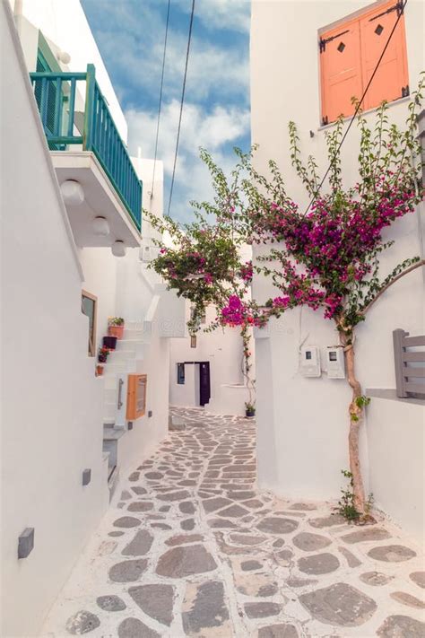 Narrow Streets Of Paros Island City Greece Stock Photo Image Of