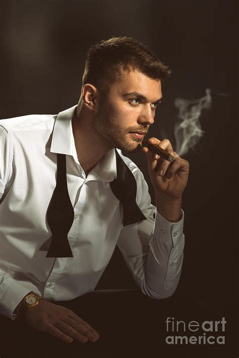 Male Model Smoking Cigar Photograph By Amanda Elwell
