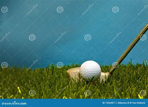 Golf Ball Stock Image Image Of Divot Ball Range Blue 7556407