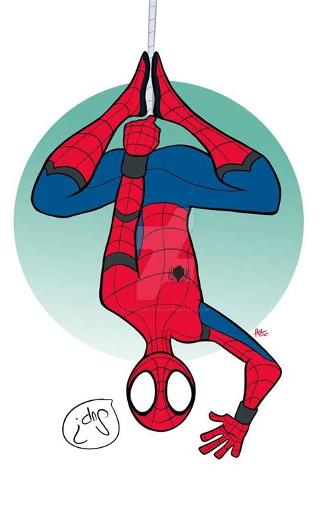 Spider Man Hanging Around By HooItsClaire On DeviantArt Spiderman