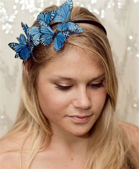 Blue Butterfly Woodland Headband Fairy Costume Butterfly Costume
