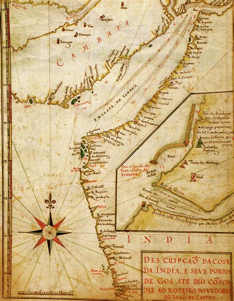 Portuguese Port Of Goa In India 1630 Drawing By Vintage Maps Fine Art