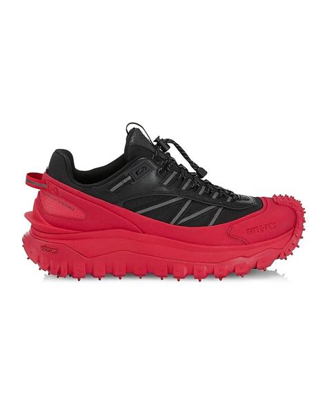 Moncler Leather Trailgrip Gtx Sneakers In Red For Men Lyst