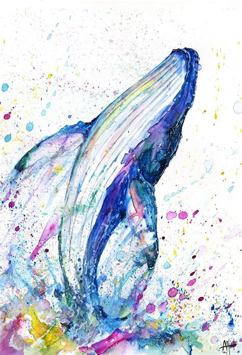 I Painted A Breaching Whale Whale Art Whale Painting Canvas Art