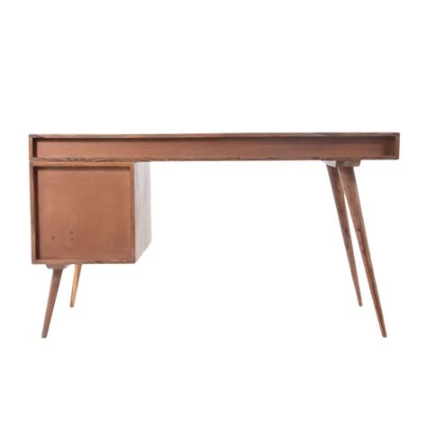 Elegant 53 Solid Wood Office Desk With Unique Patterned Drawer Fronts