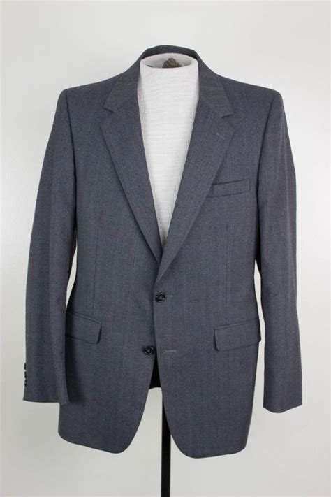 Barneys New York Mens 38r Gray Wool Blazer Jacket Sport Coat Two Button