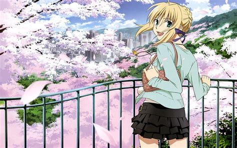 Anime Fence Girl Garden Blonde Skirt Hd Wallpaper Pxfuel
