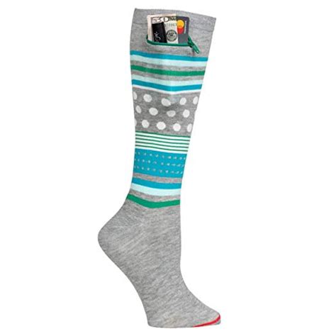 Pocket Socks Pocket Socks Womens Fashion Knee High Mixed Pattern Grey