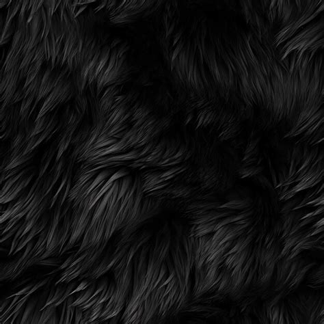 Premium Ai Image Seamless Pattern Black Fur Texture Natural Fur Ai