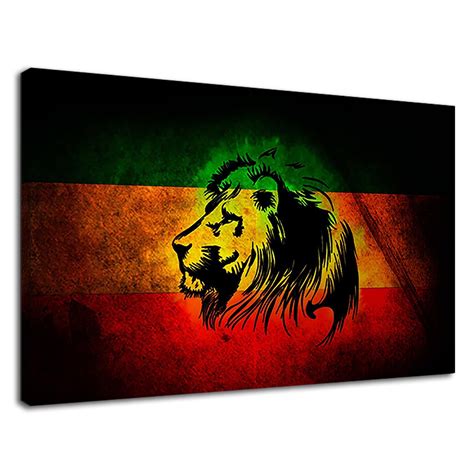 Lion Of Judah Rasta Rastafarian Canvas Print Wall Art Picture Etsy