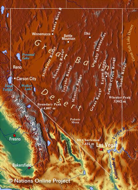 Map Of Nevada State Usa Nations Online Project