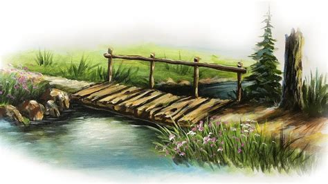 How To Paint Wooden Bridge With Acrylic Part2 Bridge Painting