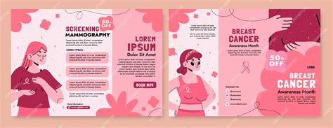 Free Vector Flat Breast Cancer Awareness Month Brochure Template