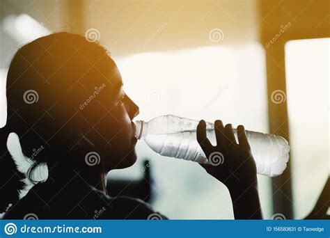 Women Drinking Water After Running Stock Image Image Of Health