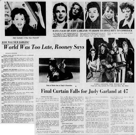 June 23 1969 Death Daytondailynews 2 Judy Garland News And Events