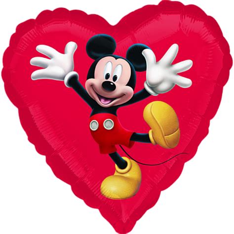 Folienballon Mickey Mouse Ø 45 Cm Round Balloons Heart Balloons Mylar