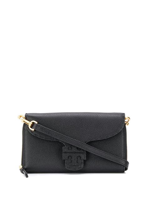 Tory burch fleming tasseled embroidered raffia shoulder bag. Tory Burch Leather Mcgraw Wallet Crossbody Bag in Black - Lyst