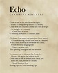 Echo - Christina Rossetti Poem - Literature - Typography Print 1 ...