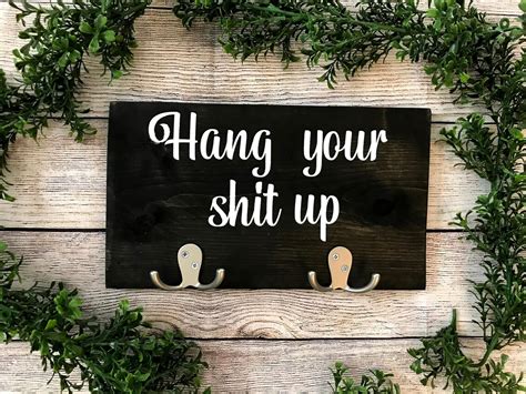 Funny Key Holder For Wall Key Rack Hang Your Shit Up Etsy