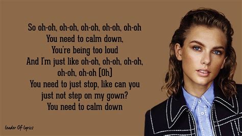 Taylor Swift Calm Down Lyrics