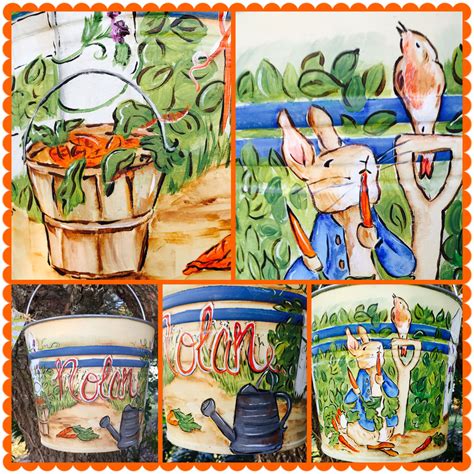 Hand painted buckets by 