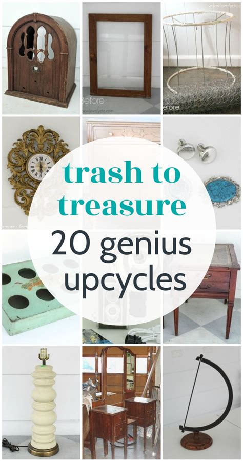 The Words Trash To Treasure Are Overlaided With Photos Of Various Items