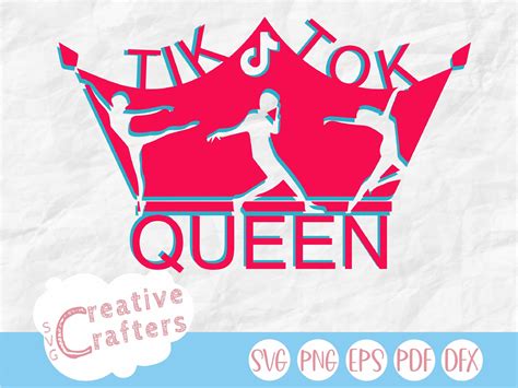 Tiktok Queen Svg Tik Tok Svg Tik Tok Logo Svg Sublimation Etsy