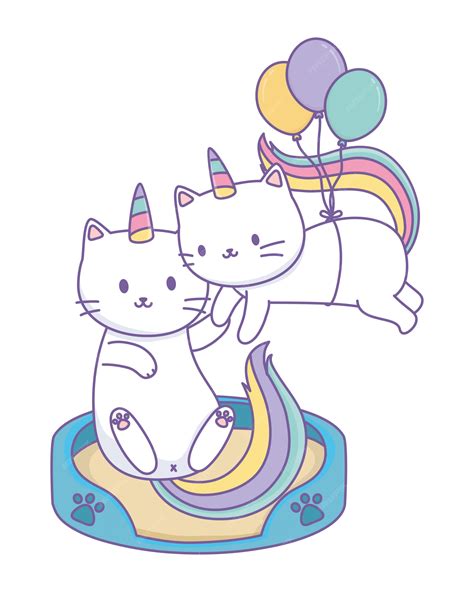 Premium Vector Unicorn Cats Cartoons