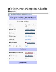 Tarea Pdf It S The Great Pumpkin Charlie Brown Ir A La Navegaci Nir A La B Squeda Es La Gran