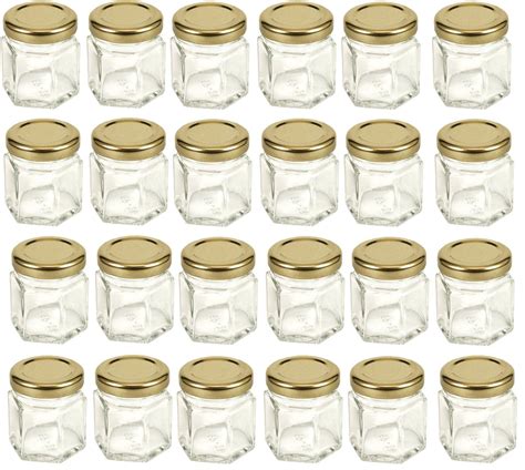 Cornucopia 24 Mini Hexagon Glass Jars 1 5oz Hex Jars 24 Pack For Spices Ts Party