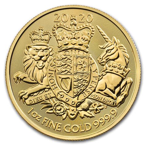The Royal Arms 2020 100 Gbp 1 Oz Pure Gold Coin Royal Mint The