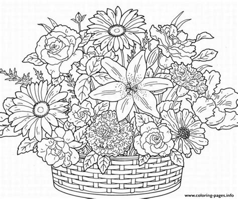 Print Cute Flower Adult Coloring Page Coloring Home