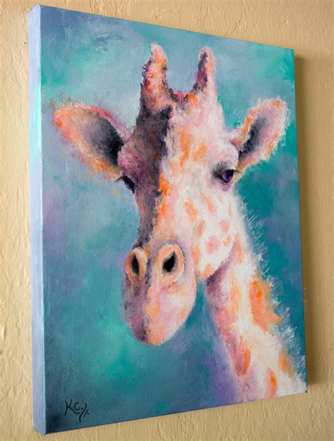 Giraffe Painting Giraffe Art Giraffe Artwork Giraffe Decor