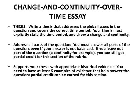 Ap World History Change And Continuity Essay Examples
