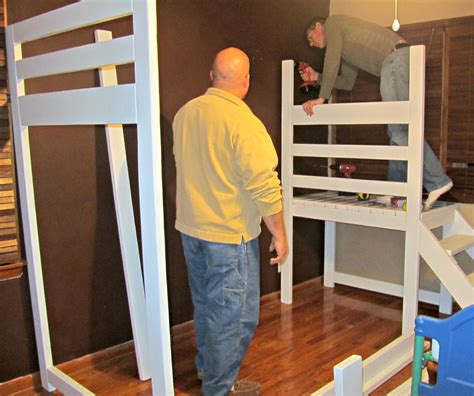 The white color and solid construction are excellent. Ana White | Camp Loft Bed with Stairs, Slide and Fort ...