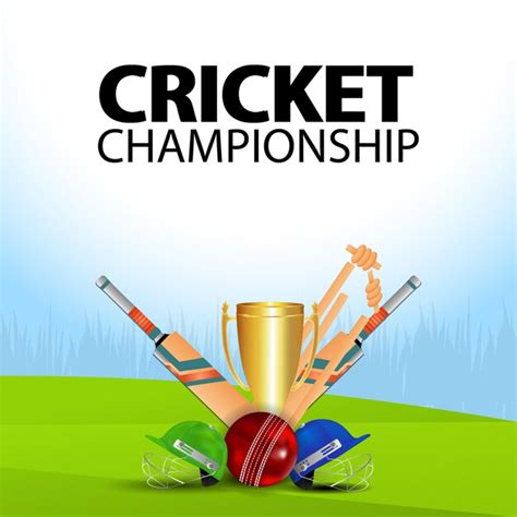 Premium Vector Cricket Championship Illustration With Cricket Equipment
