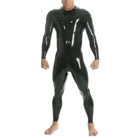 Shoulder Entry Latex Catsuit Sexy Latex Rubber Jumpsuit Latex Tight