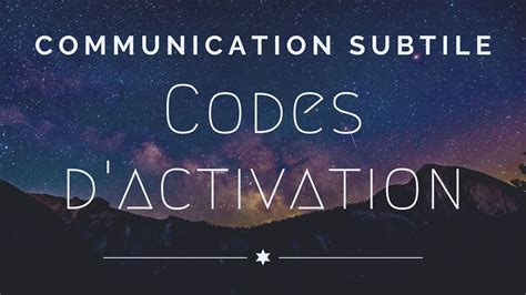 Codes Dactivation En Communication Subtile Youtube