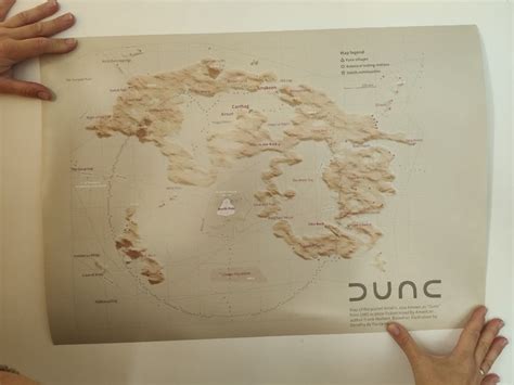 Dune Map 3d Terrain Map Of Arrakis Dune Poster A2 Landscape Etsy