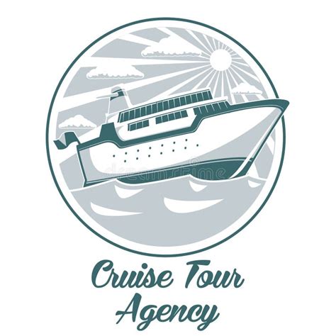 Cruise Tour Agency Logo Design With Liner Ship Stock Vector Image