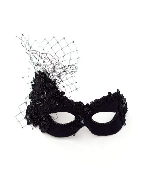 Victoria Luxury Black Embellished Lace Masquerade Mask